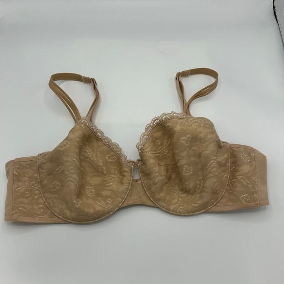 Soma Enticing Lift Balconette Bra 38B Nude Lace Underwire Push‑Up Style 0516 - Picture 2 of 10